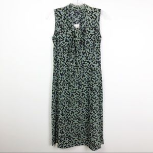 Harold's Silk Tie Dress Geometric Sleeveless Midi